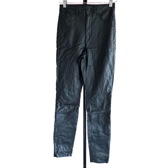 H&M Jeggings Womens Size 6 Black Shiny Curvy Denim Casual Back to School - Picture 1 of 7